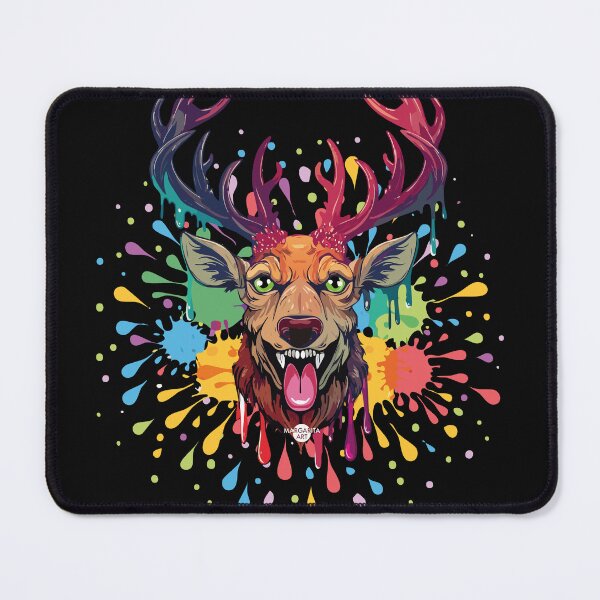 Item preview, 07 Party Deer colorful deer head paint splash designed and sold by Margarita-Art.
