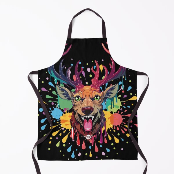 Item preview, 07 Party Deer colorful deer head paint splash designed and sold by Margarita-Art.