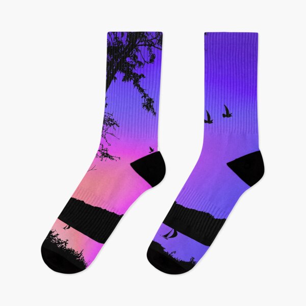 Item preview, Serene Lake Silhouette with Surreal Sunset Reflection in Vibrant Colors designed and sold by Fredster1966.