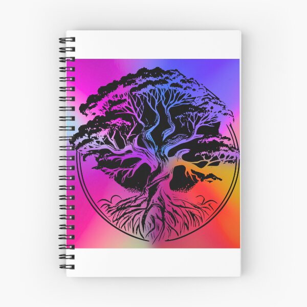 Item preview, Rainbow Banyan Tree Silhouette on Vibrant Tie-Dye Background designed and sold by Fredster1966.