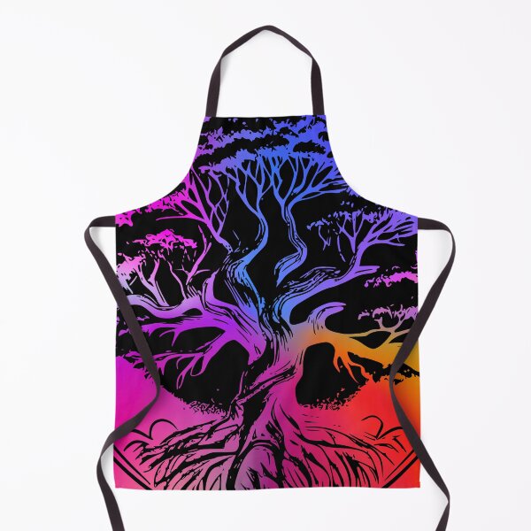 Item preview, Rainbow Banyan Tree Silhouette on Vibrant Tie-Dye Background designed and sold by Fredster1966.