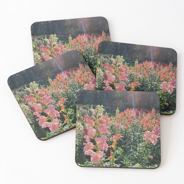 Item preview, Pink snapdragons field of pink and orange blooming pastel foral north american flowers designed and sold by Jacobs-Media.