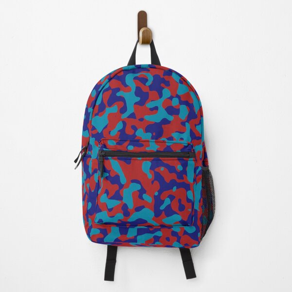 Item preview, Deep Red Camo in Dark Blue and Bright Cyan designed and sold by ModdiesColors.