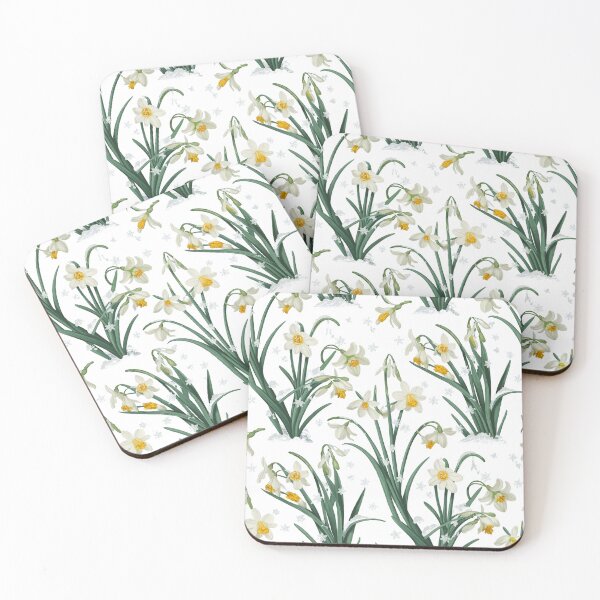 Item preview, Winter Daffodils Pattern Print Botanical Snowflake Design designed and sold by cabana.space.