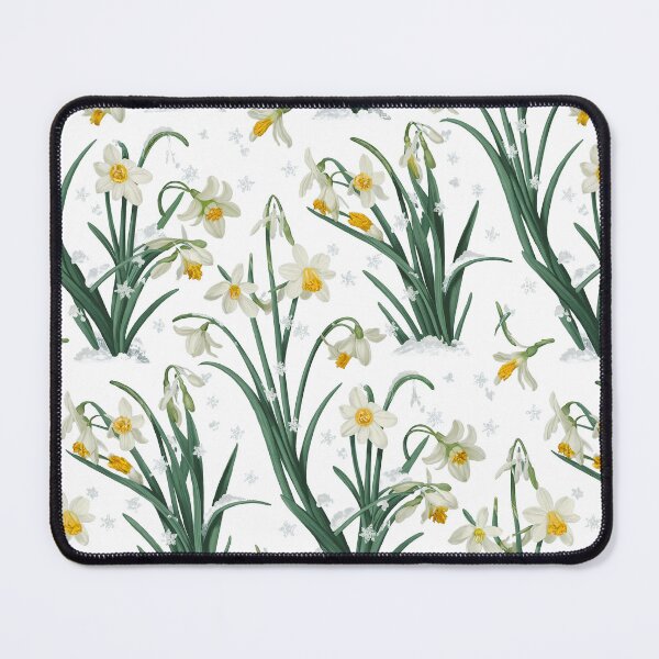 Item preview, Winter Daffodils Pattern Print Botanical Snowflake Design designed and sold by cabana.space.