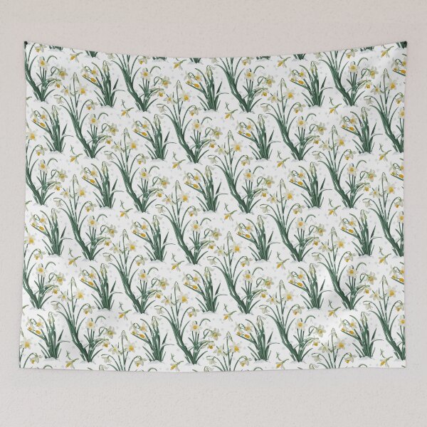 Item preview, Winter Daffodils Pattern Print Botanical Snowflake Design designed and sold by cabana.space.