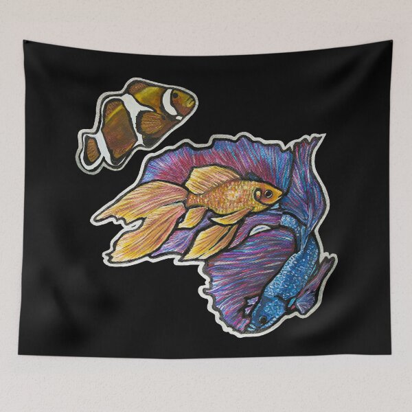 Item preview, Golden Fish, Halfmoon Betta Fish, Clownfish 1 designed and sold by nastiaart.