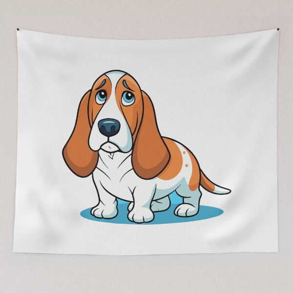 Item preview, Mournful Basset Hound Art designed and sold by iwcus.