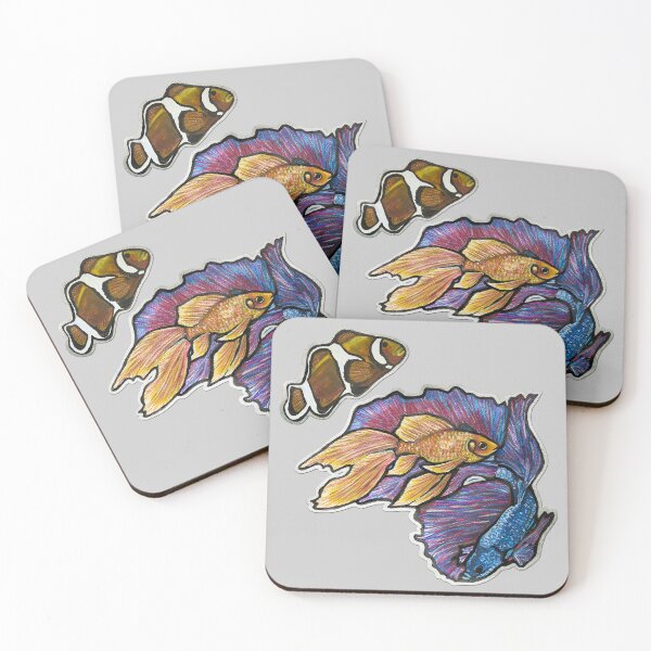 Item preview, Golden Fish, Halfmoon Betta Fish, Clownfish 2 designed and sold by nastiaart.