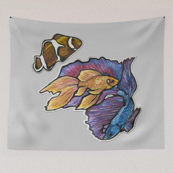 Item preview, Golden Fish, Halfmoon Betta Fish, Clownfish 2 designed and sold by nastiaart.