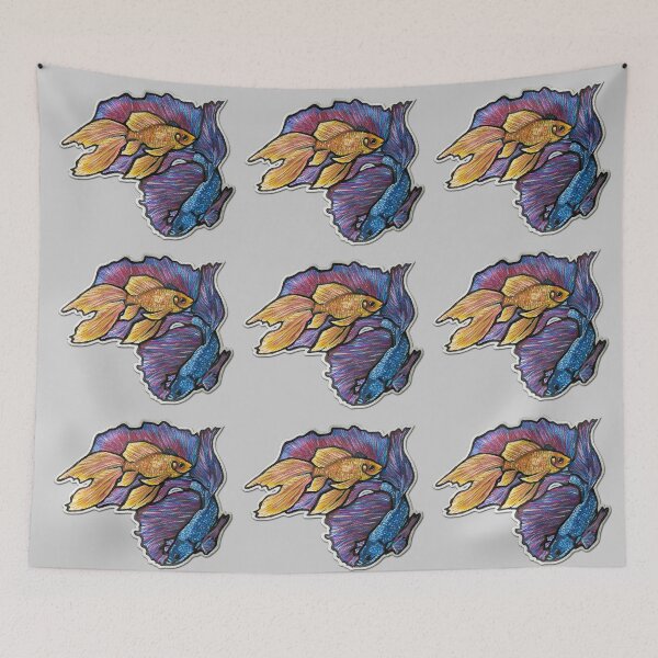 Item preview, Golden Fish & Halfmoon Betta Fish Pattern 1 designed and sold by nastiaart.