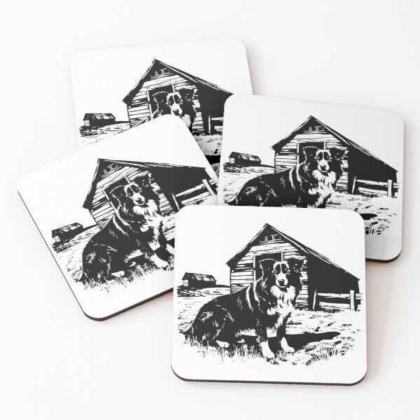 Item preview, Rustic Barn Border Collie Sheepdog Herd Farm Canine designed and sold by inkoutninja.