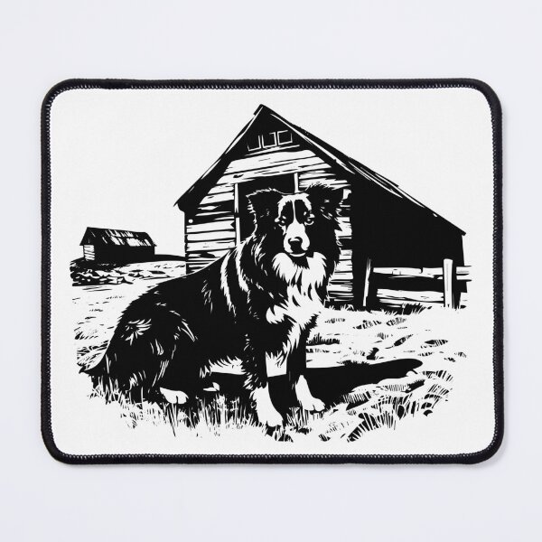 Item preview, Rustic Barn Border Collie Sheepdog Herd Farm Canine designed and sold by inkoutninja.