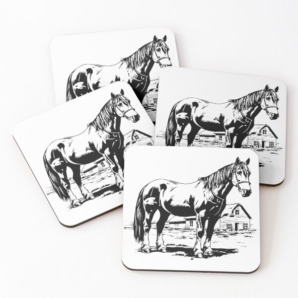 Item preview, Rustic Barn Draft Horse Farm Shire Belgian Percheron designed and sold by inkoutninja.