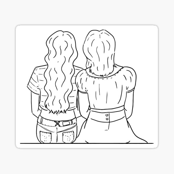 Sitting Together 6 Sticker