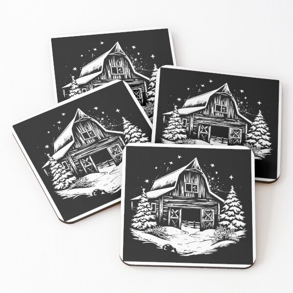 Item preview, Rustic Barn Old Farm House Ranch Vintage Snowy Christmas designed and sold by inkoutninja.