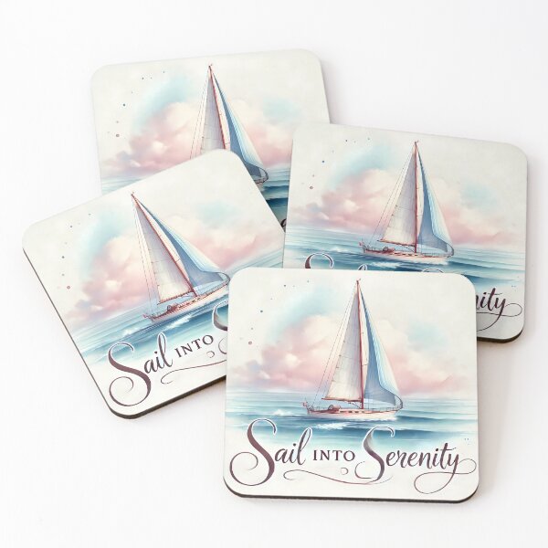 Item preview, Sail into Serenity – Watercolor Sailing Art designed and sold by M22--.
