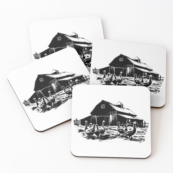 Item preview, Rustic Barn Geese Ducks Farm Poultry Ranch Cabin House designed and sold by inkoutninja.