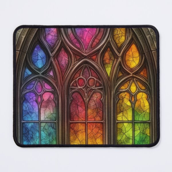Item preview, Rainbow Gothic Stained Glass Window designed and sold by Sacred-Circle.