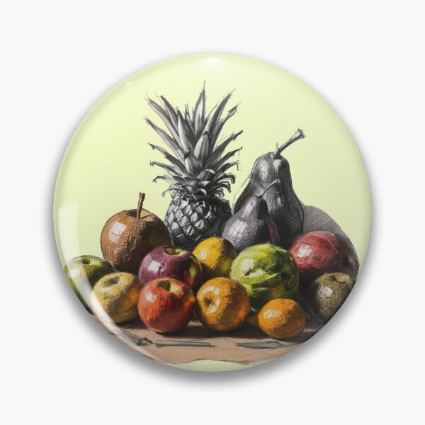 Item preview, A drawing of a table with a variety of fruits including apples, oranges designed and sold by PWDigitalArt.
