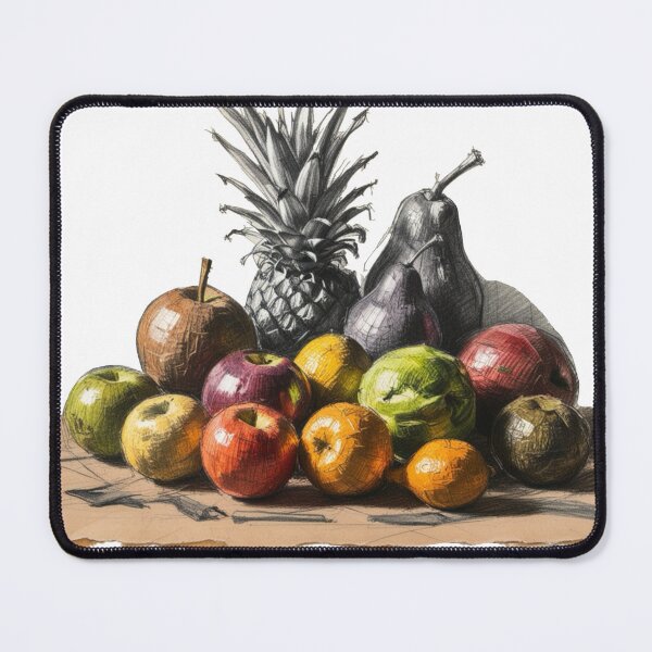 Item preview, A drawing of a table with a variety of fruits including apples, oranges designed and sold by PWDigitalArt.