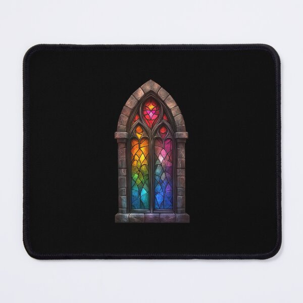 Item preview, Slim Rainbow Gothic Stained Glass Window designed and sold by Sacred-Circle.