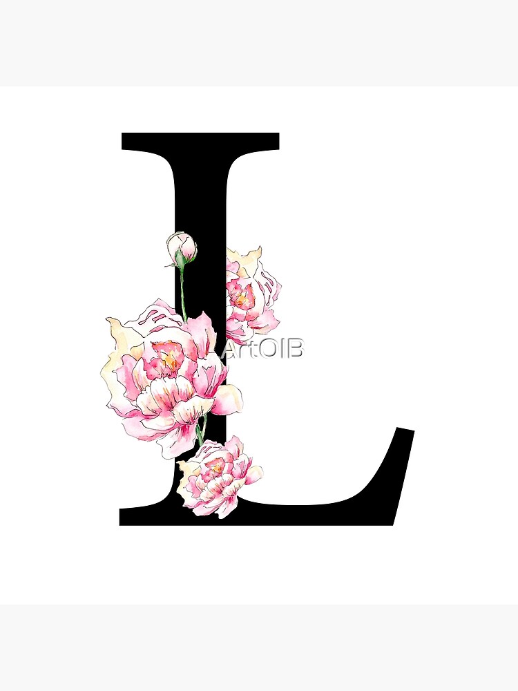 Watercolor Y Alphabet with Watercolor Flower for T-shirt Design