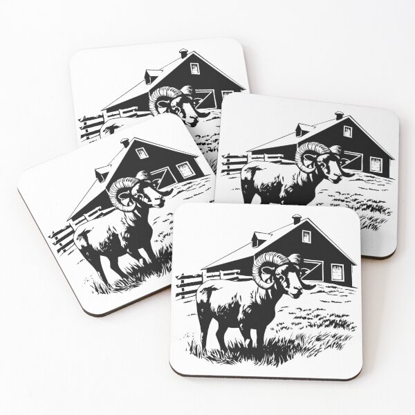 Item preview, Copy of Ram Bighorn Sheep Rustic Farm Barn Male Goat Ranch designed and sold by inkoutninja.