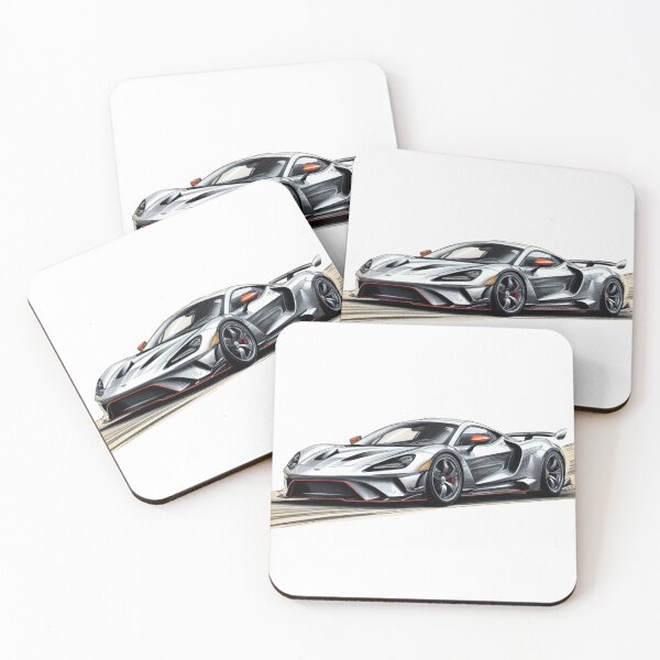 Item preview, A drawing of a silver sports car with a red stripe on the side designed and sold by PWDigitalArt.