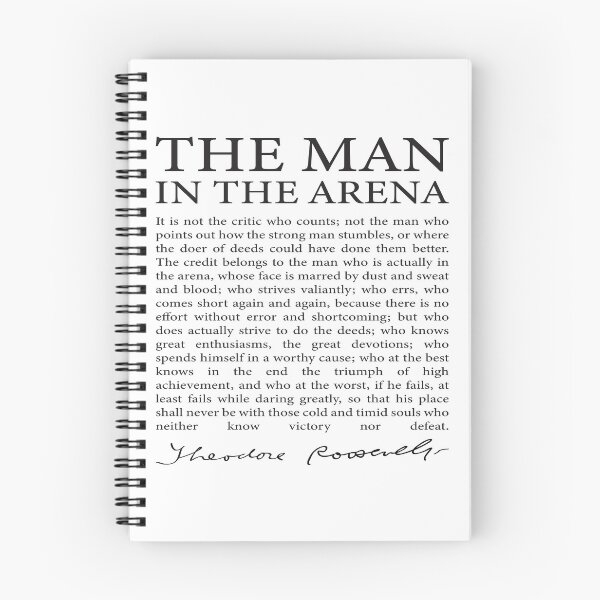 Item preview, The Man in the Arena Quote by Theodore Roosevelt Signature designed and sold by RetroVoyages.