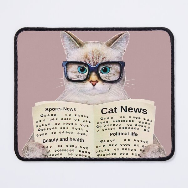 Item preview, Cat News - Funny Cat Reading the Newspaper designed and sold by MelissaMelovich.