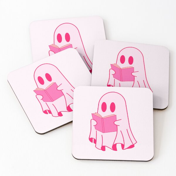 Item preview, Pink Reading Ghost Cute Halloween Spooky designed and sold by BRoseCreations.