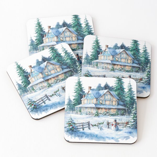 Item preview, "Snowy Farm Christmas – Peaceful Farmhouse Holiday Design designed and sold by PureInkMerch.