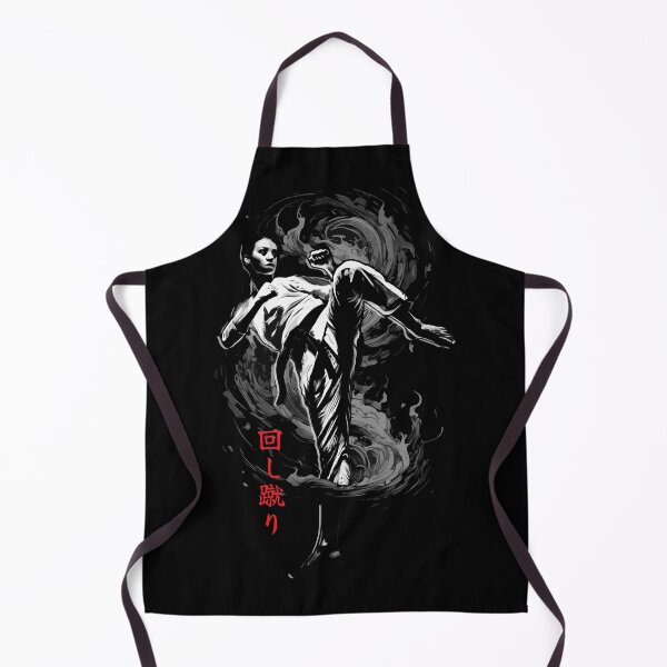 Item preview, Dynamic Martial Artist Roundhouse Kick Japanese Kanji T-shirt designed and sold by Ossu-Couture.