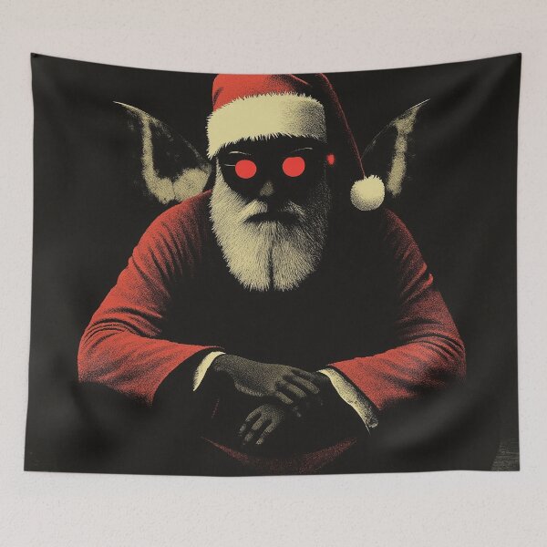 Item preview, Dark Cyberpunk Santa with Glowing Eyes designed and sold by WILD-WILD-CAT.