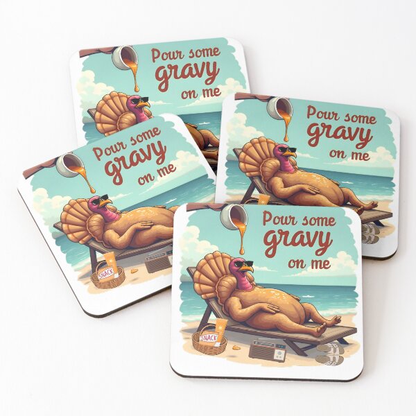 Item preview, Funny Sunbathing Turkey "Pour some gravy on me" designed and sold by EmeraldCauldren.