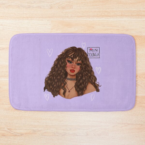 Item preview, Curly Haired Girl Digital Art | Purple Background Portrait designed and sold by minyoonga.