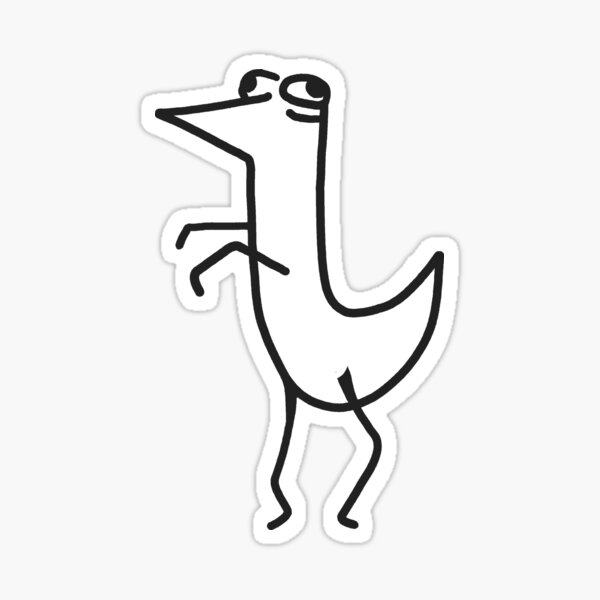 stressed and broken dino Sticker
