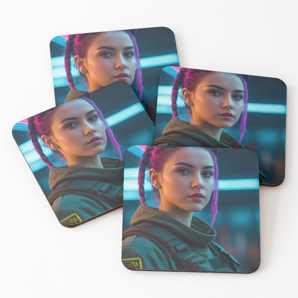 Item preview, Realistic Cyberpunk Female Portrait designed and sold by papi1998.