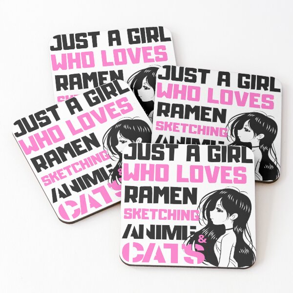 Item preview, Just a girl who loves ramen anime sketching cats designed and sold by CyberArtistOne.
