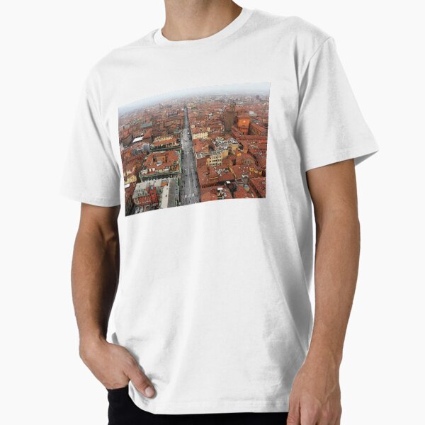 Item preview, An aerial view of the red urban city of Bologna in Italy  designed and sold by The-Drone-Man.