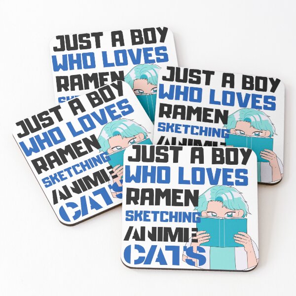Item preview, Just a boy who loves ramen anime sketching cats designed and sold by CyberArtistOne.