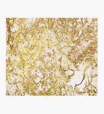 White and rose gold elegant marble pattern Photographic Print