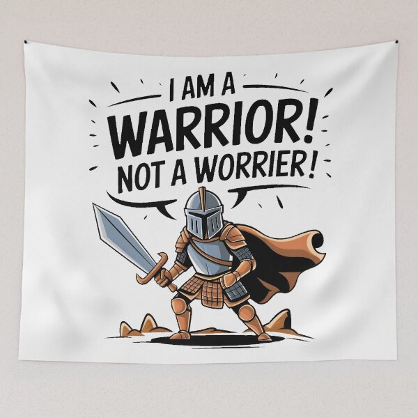 Item preview, I'm A Warrior Not A Worrier  designed and sold by PlanetMarker.