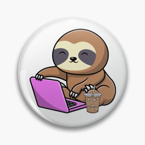 Item preview, Cute Sloth Working On A Laptop designed and sold by hinajehan.