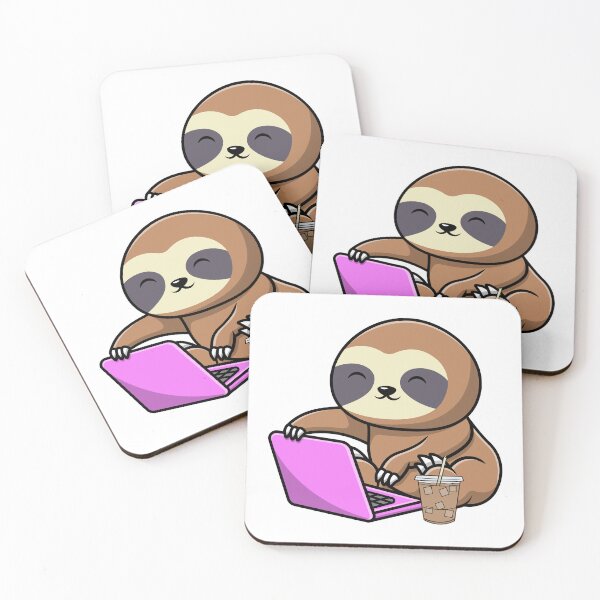 Item preview, Cute Sloth Working On A Laptop designed and sold by hinajehan.