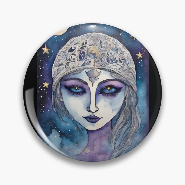Item preview, Blue and purple watercolour portrait of a woman with headpiece designed and sold by Shopatmarlow.