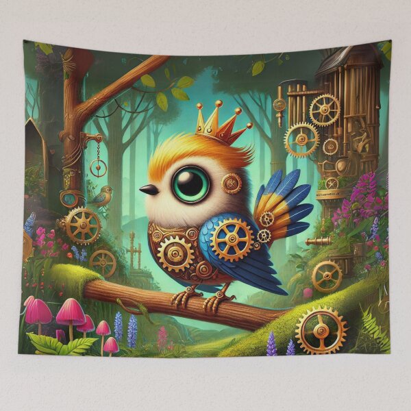 Item preview, Steampunk Golden-Crowned Kinglet designed and sold by Sillytoe.