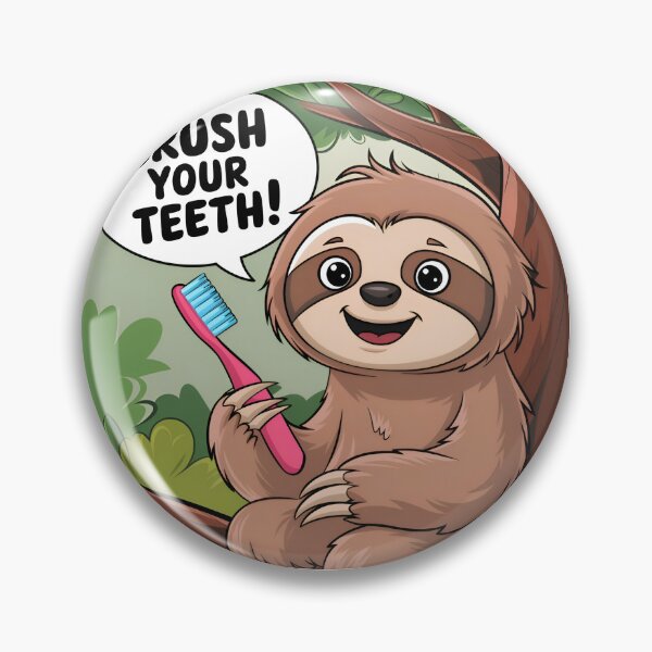 Item preview, Cute Sloth With Toothbrush  designed and sold by hinajehan.