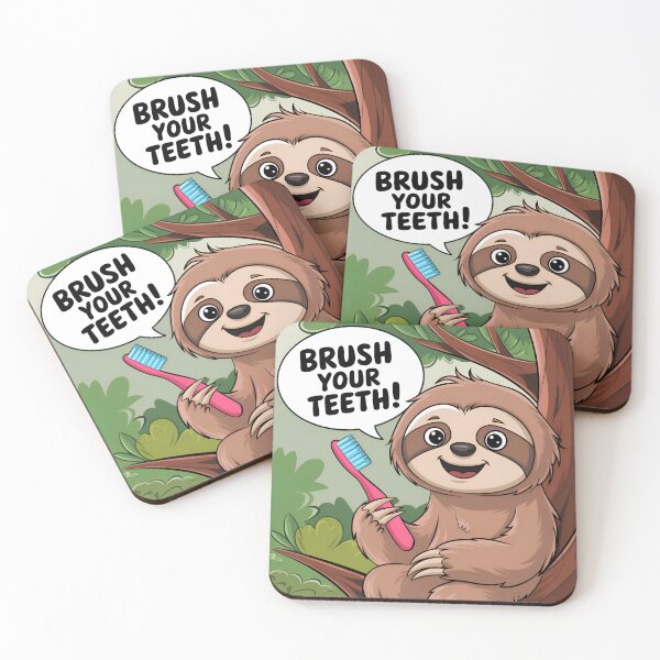 Item preview, Cute Sloth With Toothbrush  designed and sold by hinajehan.